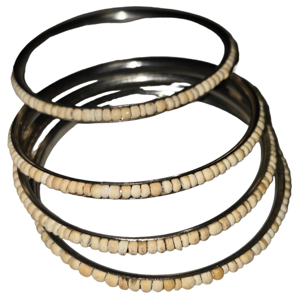 Set of 4 Bohemian Style Metal Bangle Bracelets Lot 5